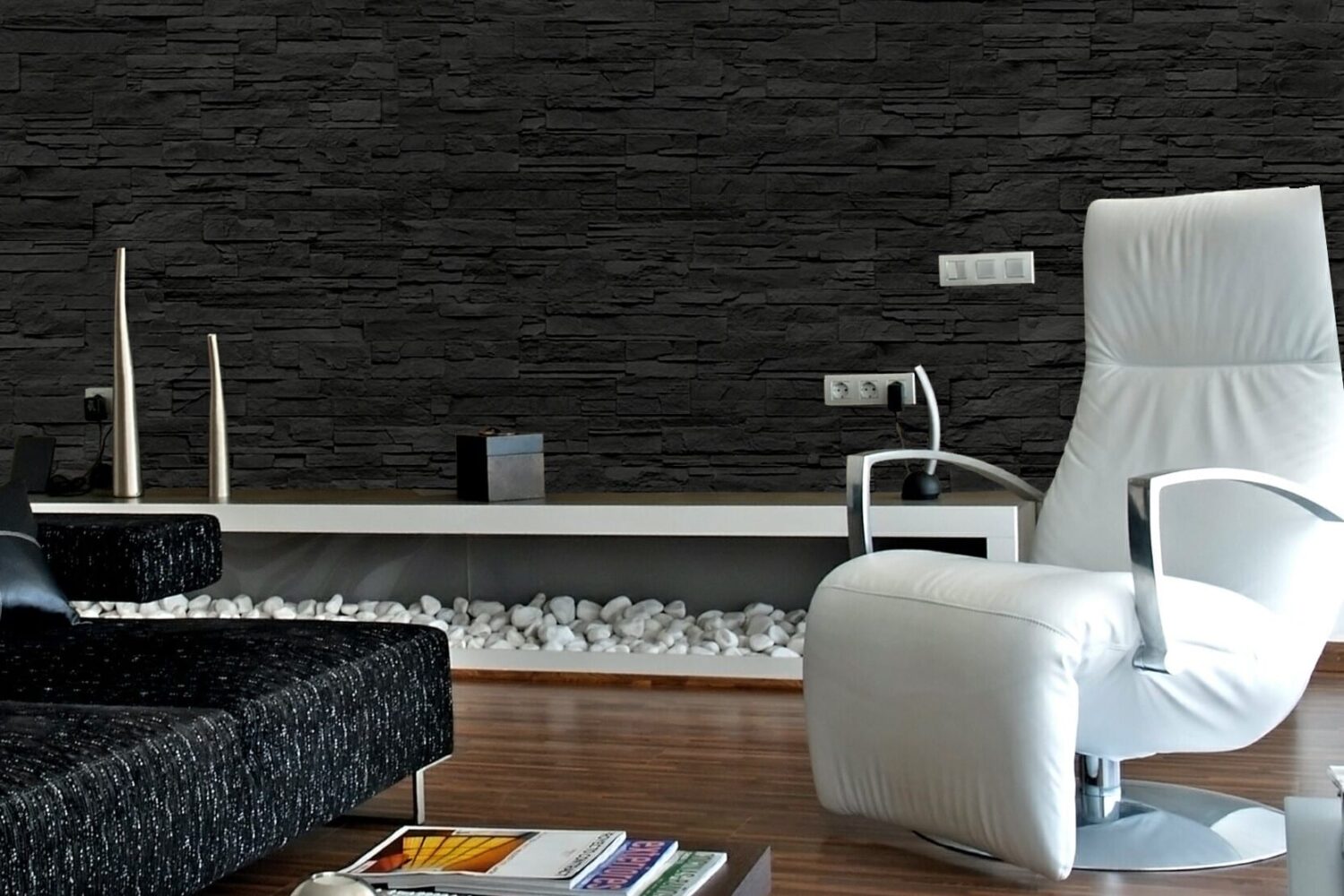 indoor living room stone wall - muros