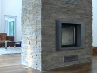 Residential Fireplace - Grey Strata Stone - Haihei Home MSD Fireplace 1