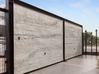 carpark grey roughcast concrete wall - muros