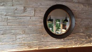contemporary wood interior wall panel - muros