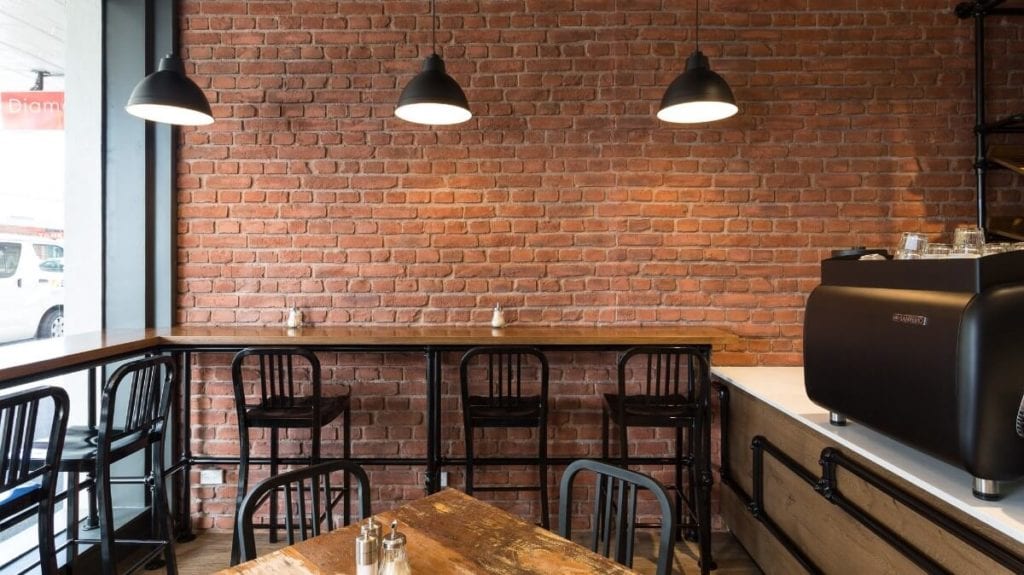 cafe rustic brick wall panel - muros