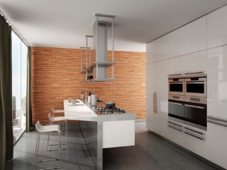 modern kitchen brick wall panel - muros
