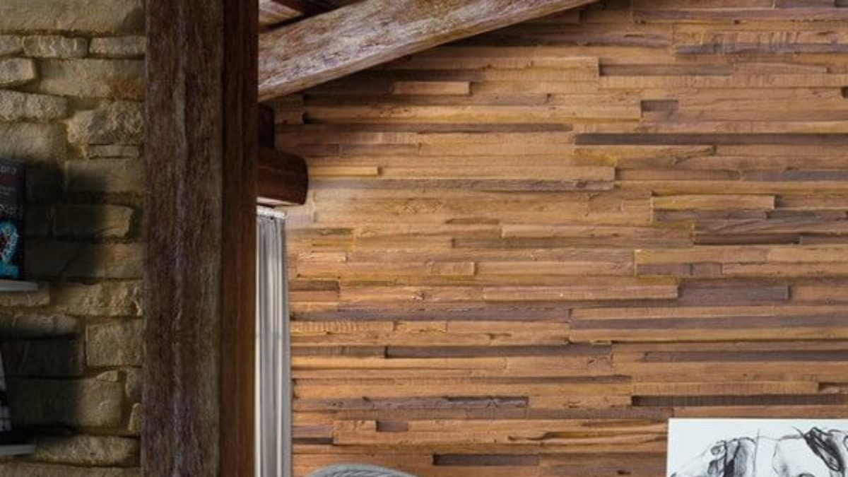 classic beams wooden wall panel - muros