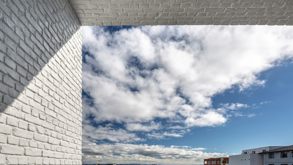 modern exterior white brick wall panel - muros
