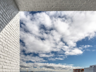 modern exterior white brick wall panel - muros