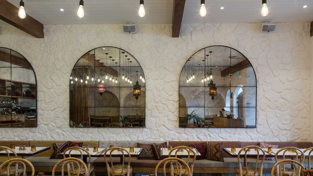 modern restaurant interior stone 3m wall panel - muros