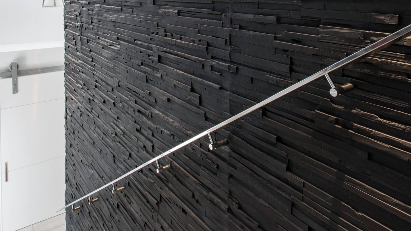 black modern wedgewood wall panel - muros