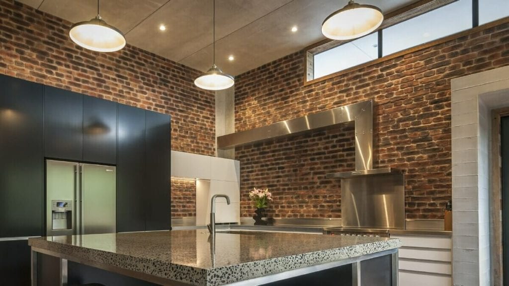 Rustic Loft Brick for Residential Kitchen Fireplace in Christchurch