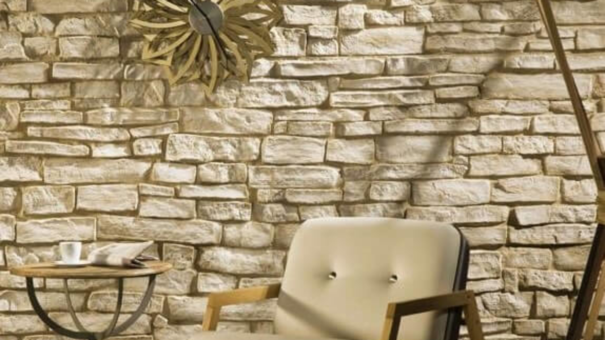 modern interior stone ashlar wall panel - muros