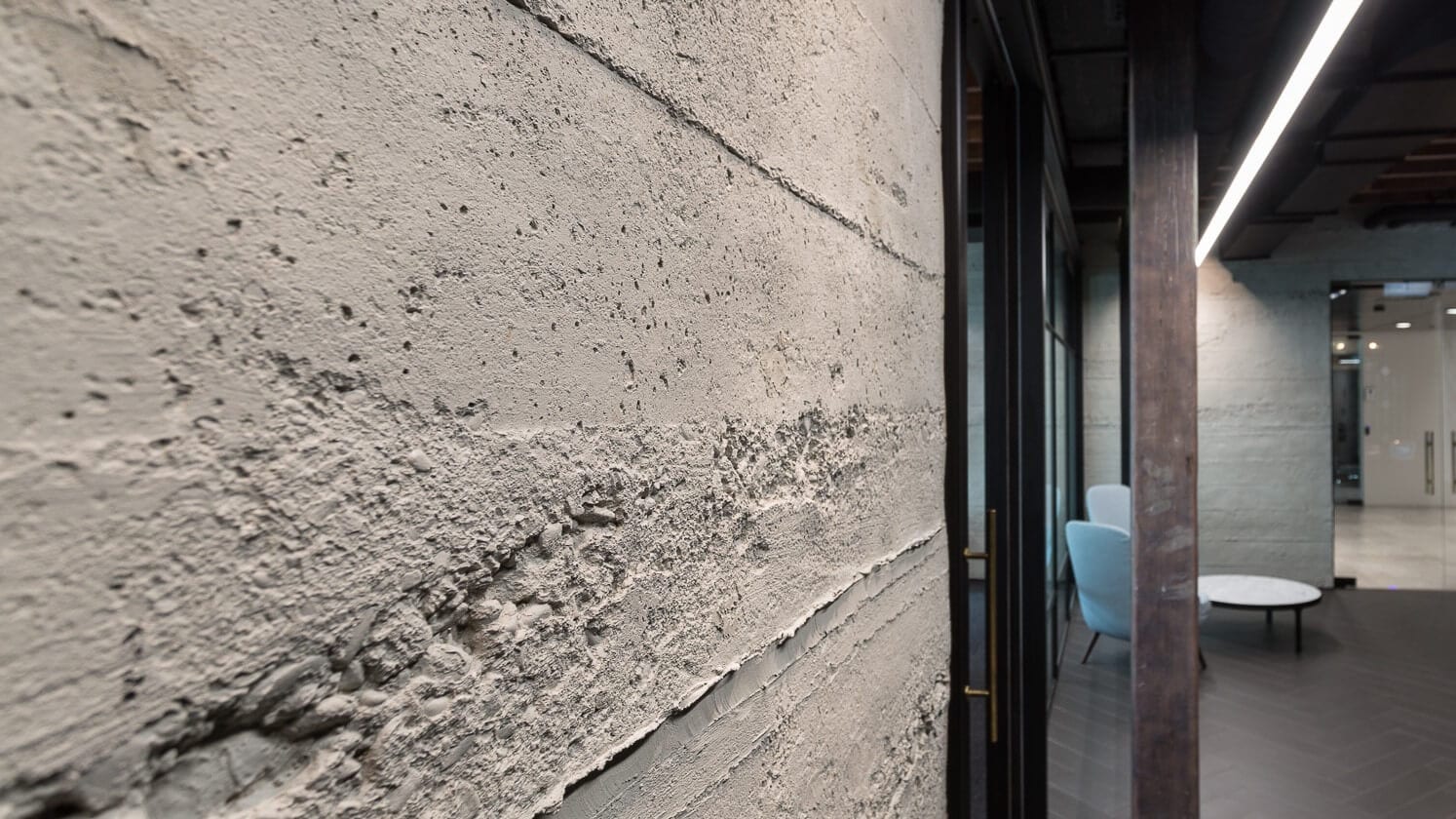 Anderson Lloyd Grey Roughcast Concrete for Commercial Workspace