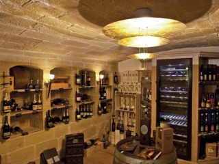 Commercial Hospitality Chipped Stone Wine Cellar Curved Ceiling