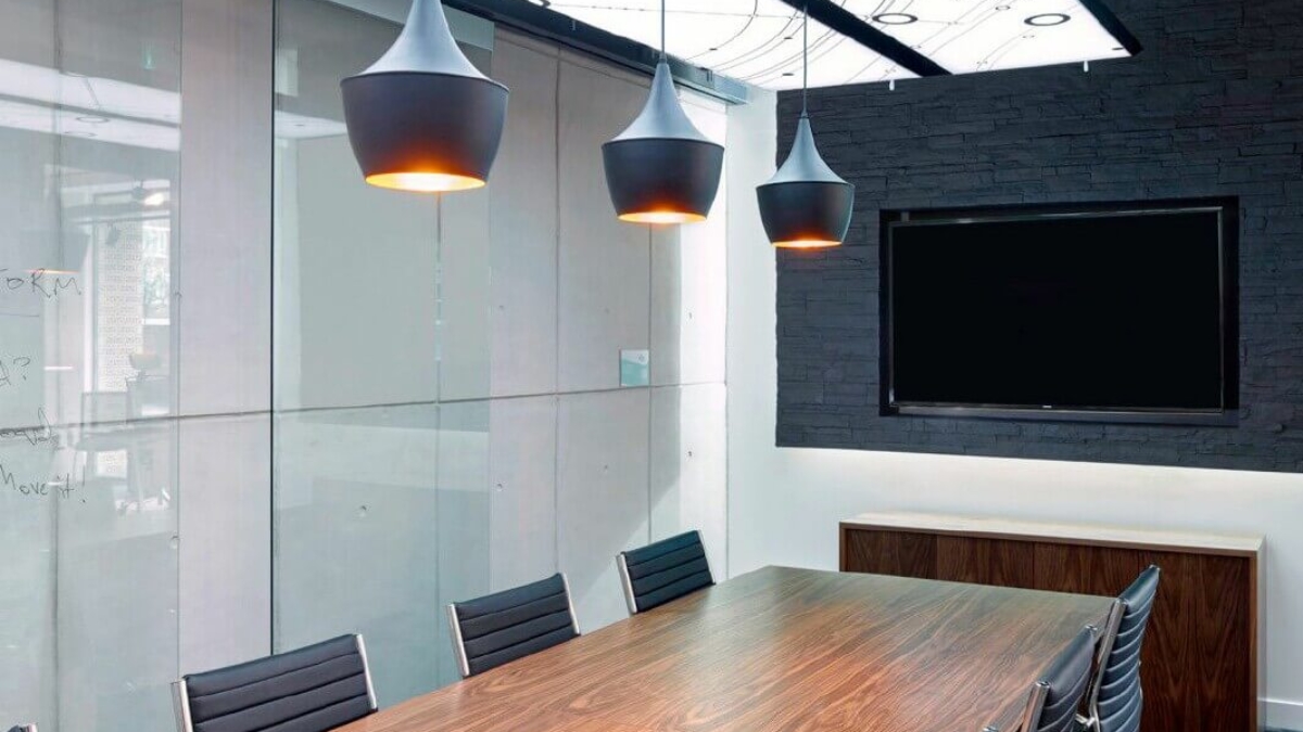 Muros Grey Polished Concrete-Office Meeting Room-Feature Wall