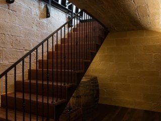Residential Wine Cellar White Castilian Chipped Stone