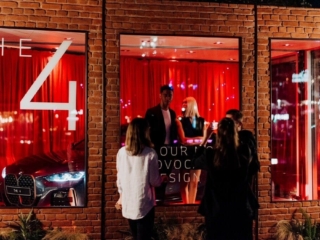 Commercial Promotional Burnt Red Loft Brick BMW Product Display