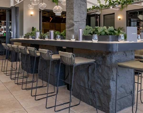 Muros Rock Stone panels at Oyster and Chop.
