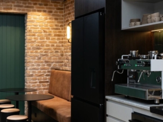 Commercial Workspace Brown Loft Brick Kitchen