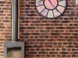 Residential-Kitchen-Rustic Loft Brick-Fireplace-Log burner Residential Kitchen Rustic Loft Brick Fireplace Log burner