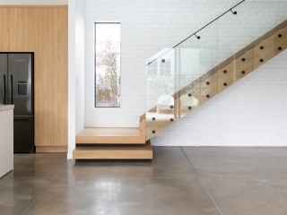 Residnetial White Loft Brick Modern Kitchen