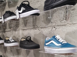 Commercial Retail Grey Roughcast Concrete Amazon Display