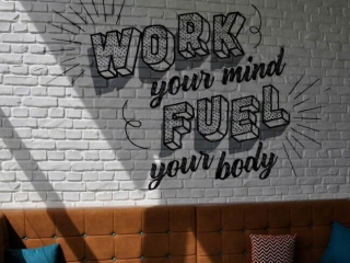 Commercial Workspace White Loft Brick Signwriting