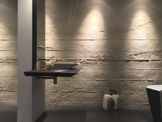 Residential Bathroom Aged Roughcast Concrete