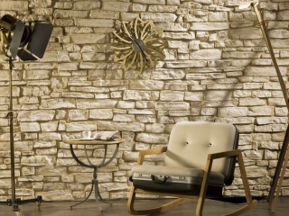Residential White Ashlar Stone Feature Wall