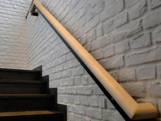 Residential-White Loft Brick-Stairway Residential White Loft Brick Stairway