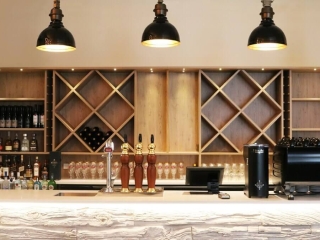 Commercial Hospitality Bone Wooden Sleepers Restaurant Counter