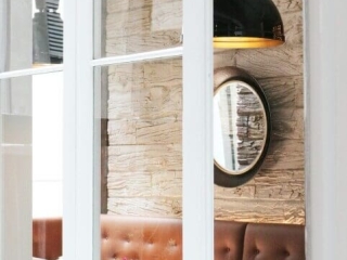 Commercial Hospitality Bone Wooden Sleepers Restaurant Wall
