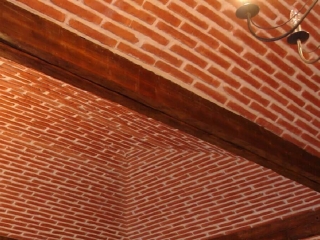 Commercial Hospitality Red Slimline Brick Ceiling
