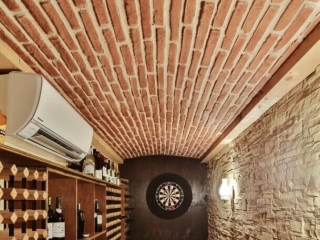 Commercial Hospitality Red Slimline Brick Wine Cellar Curved Ceiling