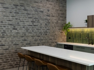 Commercial Workspace Anthracite Loft Brick Kitchen LM4