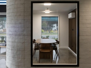 Commercial Workspace Grey Concrete Boards Meeting Room