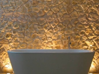 Residential White Castilian Flint Stone Bathroom