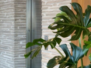 Commercial Institution Grey Schist Stone Office Elevator