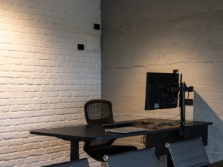 Commercial Workspace White Loft Brick Grey Roughcast Concrete