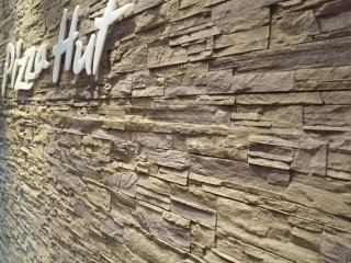 Commercial Hospitality Grey Strata Stone Pizza Hutt Fitout