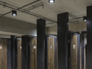 Commercial Retail Grey Concrete Boards Ceiling Hallenstein Brothers